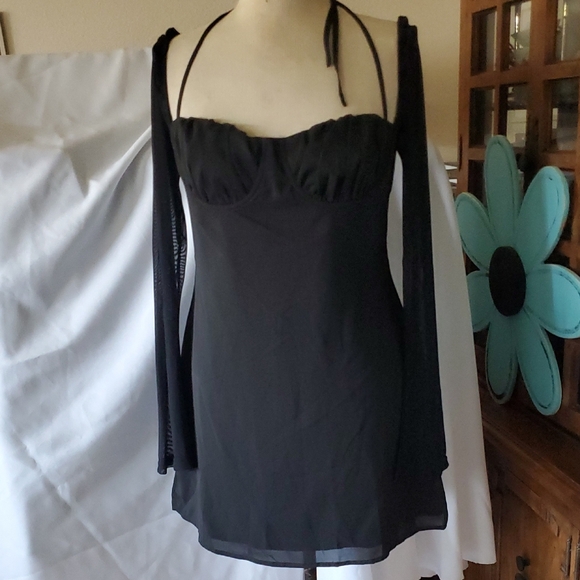 Princess Polly Black Babydoll Mini Dress - Picture 1 of 11